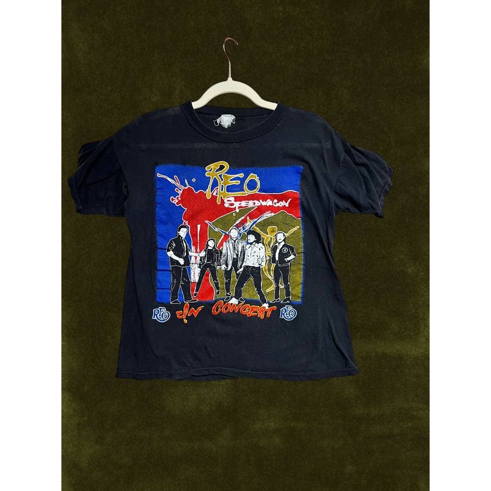 Vintage 1981 REO Speedwagon In Concert T-Shirt Rare 80s Rock Band Tour Black